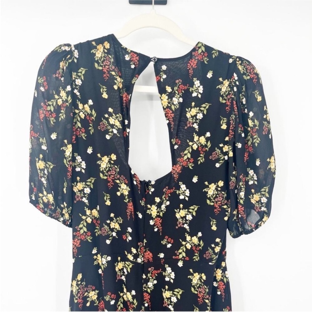 Reformation Black Floral Backless Dress - 
Vionette Midi Dress in Wildflower - Picture 6 of 8